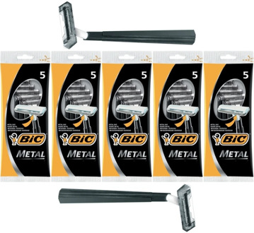Bic Metal Disposable Razors For Tough Beards 5 Pack/25 Pcs