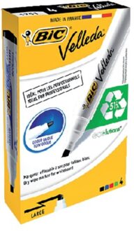 BIC Viltstift Bic 1751 whiteboard schuin ass 3.7-5.5mm set a 4st Wit