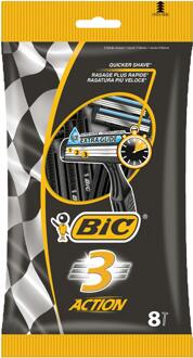 BIC Wegwerpscheermesjes 3 Action, 8 Stuks