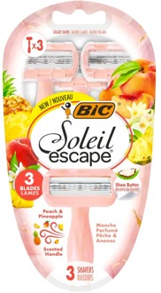 BIC Wegwerpscheermesjes Bic Soleil Escape Disposable Razors Peach & Pineapple 3 st