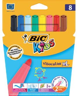 Bickids Kleurstift Bic Kids Visacolor XL blister a 8 stuks assorti