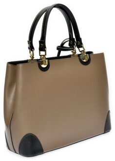 Bicolor Leren Tas Veelkleurig