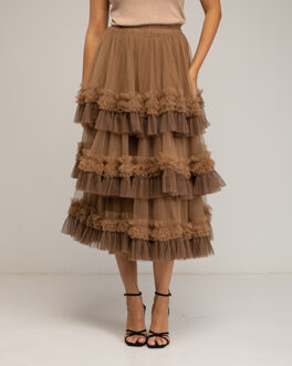 Bicolor tule rok Bruin - L