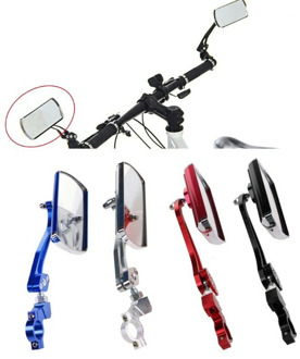 Bicycle Aluminum Alloy Rearview Mirror 360 Degree Rotate Bicycle Rear Mirror Cycling Handlebar Flexible Safety Accessory Mirror