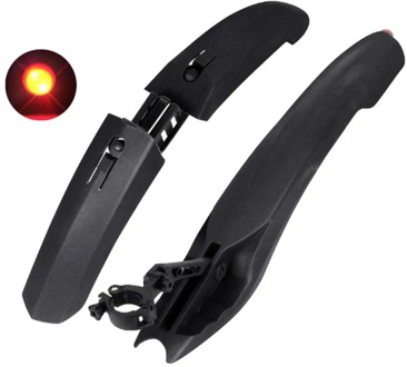 Bicycle Fenders with Tail Light Cycling Mountain Bike Mud Guards Mtb Mudguard for Bicycle Bike Accessories Bike Parts(Black)