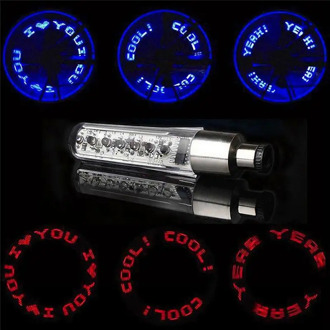 Bicycle LED Light Tire Valve Cap Bicycle Flash Light Mountain Road Bike Cycling Tyre Wheel Lights 7 LED Letter nozzle lamp 8