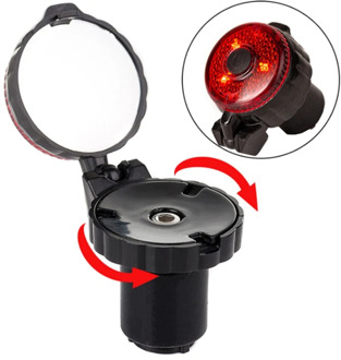 Bicycle Rear Mirror With Light Bike Handlebar End MTB Side Safety Rear View Mirror Road Glow Cycling Flexible Rearview Mirrors