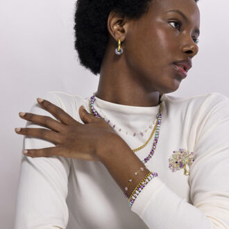 Bidain armband afgewerkt in 18k geel goud Veelkleurig