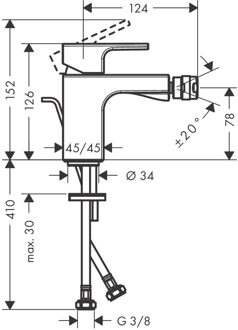 Bidetkraan HansGrohe Vernis Shape Eengreeps Zinc Chroom