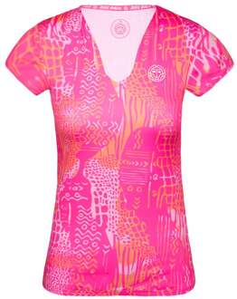 Bidi Badu Bella 2.0 Tech V-Neck T-shirt Dames-Grijs,Pink - XS