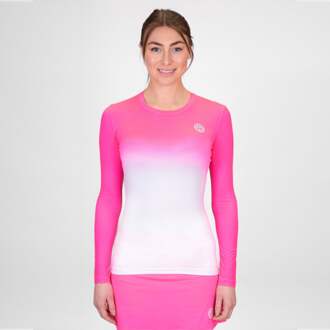 Bidi Badu Crew Gradiant Longsleeve Dames-Pink,Wit - M