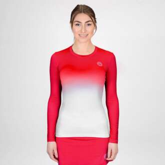 Bidi Badu Crew Gradiant Longsleeve Dames-Rood,Wit - M