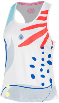 Bidi Badu Hey Laguna Racerback Tanktop Dames-wit, veelkleurig - M