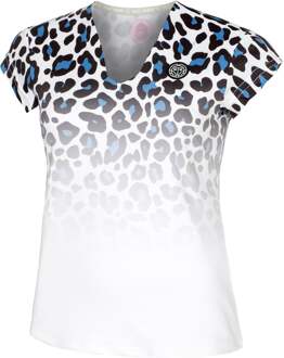 Bidi Badu Leoparty Styles V-Neck T-shirt Dames-Wit,Zwart - XS,S,M,L,XL