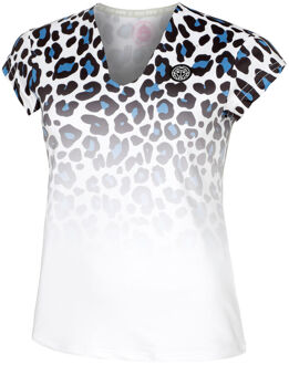 Bidi Badu Leoparty Styles V-Neck T-shirt Dames-Wit,Zwart - XS