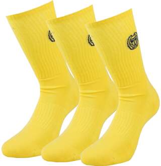 Bidi Badu Matayo Crew Tech Sportsokken Verpakking 3 Stuks Heren-Geel,Zwart - 31-34,35-38