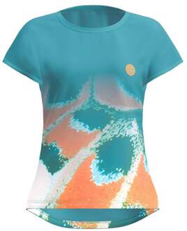 Bidi Badu Melbourne 2025 T-shirt Dames-Petrolblauw,Oranje - XS,S,M,XL