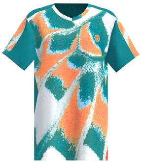 Bidi Badu Melbourne 2025 V-Neck T-shirt Heren-Petrolblauw,Oranje