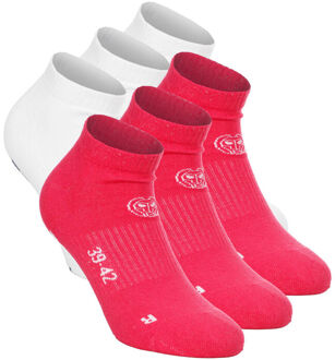 Bidi Badu No Party XXL No Show Move Tennissokken-Pink,Wit - 35-38,39-42,43-46,47-50