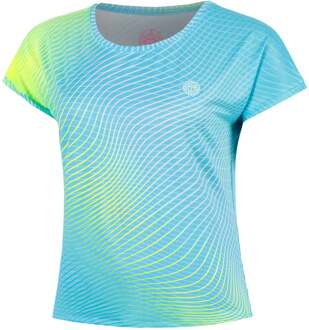 Bidi Badu Out of Control Capsleeve T-shirt Dames-lichtblauw, neongeel - L