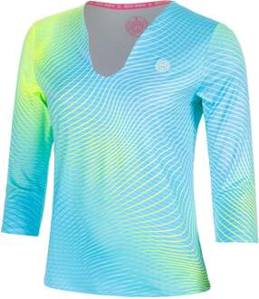Bidi Badu Out of Control V-Neck Longsleeve Dames-lichtblauw, neongeel - XS,S,M,L,XL,XXL