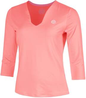 Bidi Badu Out of Control V-Neck Longsleeve Dames-pink, wit roze - XXL