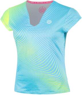 Bidi Badu Out of Control V-Neck T-shirt Dames-lichtblauw, neongeel - XS,S,M,L,XL,XXL