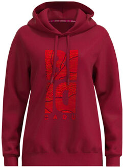 Bidi Badu Protected Leafs Chill Sweater Met Capuchon Dames-Wijnrood - XS