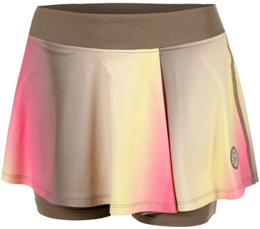 Bidi Badu Spectrum Printed Wavy Rok Dames-Bruin,Geel - L