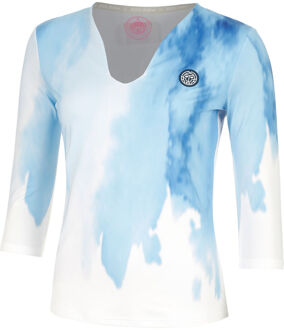 Bidi Badu Watercolour V-Neck Longsleeve Dames-Wit,Blauw - XS,S,M