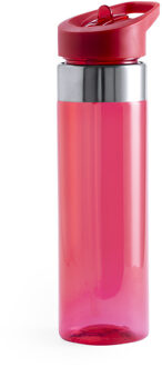 Bidon/drinkfles/waterfles 650 ml rood van kunststof