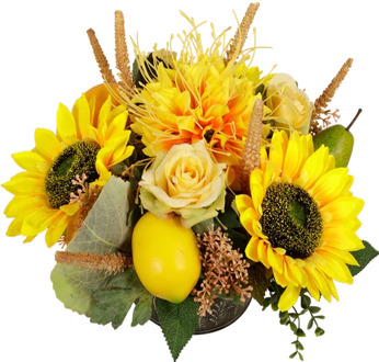 Biedemeier Ø 35 cm geel creme oranje