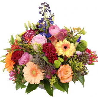 Biedermeier bont bloemstuk vanaf Ø 25 cm