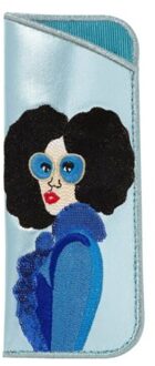 Bien moves brillenkoker metallic blauw, fong leng