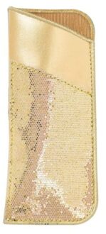 Bien moves brillenkoker metallic goud met glitter