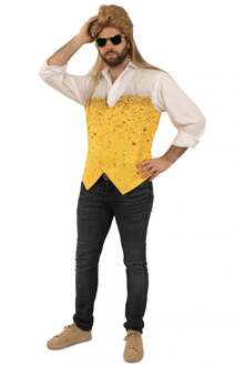 Bier Gilet Heren Geel - Beige - Creme, Multikleur - Print