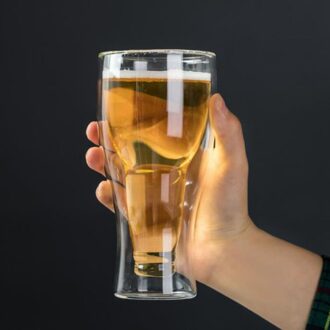 Bier Glazen Beker Transparant Dubbele Bodem Mokken Hittebestendig Omgekeerde Bier Beker Sap Thee Drink Water Glas Cup Bar restaurant