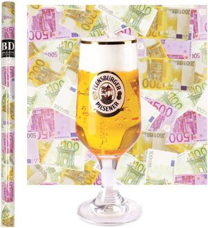 Bier Kaars - Duits Bier - H20 cm met Euro Geld Cadeauppier - cadeau vaderdag - opa - oom