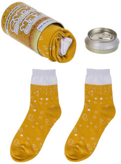 Bier thema print herensokken maat 43-46 in bierblikje - Verkleedattributen Multikleur