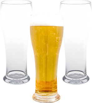 Bierglas - 8x - SAN kunststof - 25 cl - onbreekbaar - herbruikbaar - bierglazen