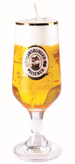 Bierglas gadget/kado Bierkaars - Duits bier - 20 cm - Vaderdag/verjaardag - figuurkaarsen Multikleur