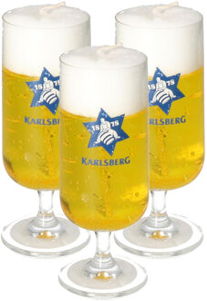 Bierglas kaars - 3x - Duits bier - H18 cm - funny gadget - Bierkaars - caderau - bierliefhebber
