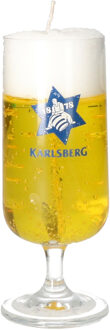 Bierglas kaars - Duits Karlsberg bier - H18 cm - funny gadget - Bierkaars - caderau - bierliefhebber