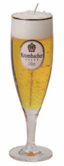 Bierglas kaars - Duits Krombacher bier - H20 cm - Vaderdag of verjaardag cadeau - Bierkaars