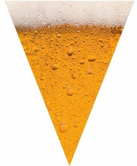 Bierglas print vlaggenlijn - slinger - 650 cm - bierfeest/oktoberfest versiering - kunststof