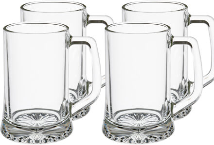 Bierglazen - 20x stuks - bierpullen - handvat - 320 ml - 12 cm