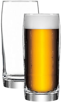 Bierglazen - 2x - 380 ml/0,38L - stevig glas - Stijlvolle glazen