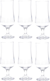 Bierglazen - 6x - voetglas - 400 ml - 7,5 x 19 cm