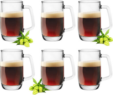 Bierglazen - Bierpullen - transparant glas - 12x stuks - 300 ml - Oktoberfest