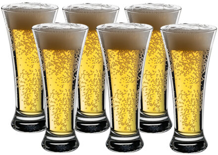 Bierglazen - Flutes/vaas - transparant glas - 18x stuks - 320 ml - Oktoberfest